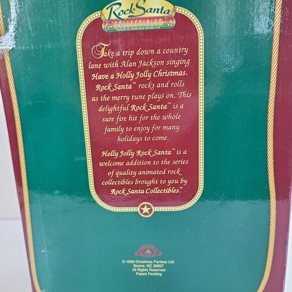 Rockin Jolly Rock Santa Animated Figure In Box Tested Works Vintage Christmas - Picture 14 of 15